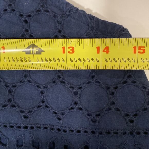 ❤️Last Chance Hollister navy blue cotton spaghetti straps eyelet top size XS - Picture 5 of 7